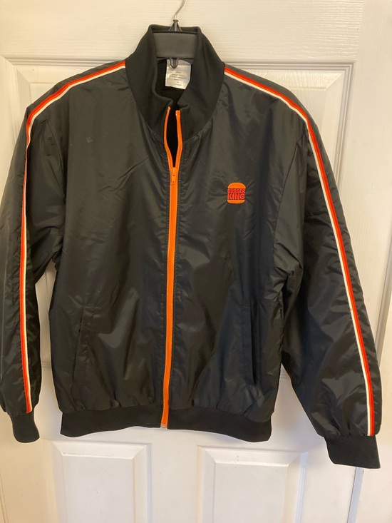 burger king Other - Burger King Men's Black Bomber Jacket Fleece Lined with Orange Trim